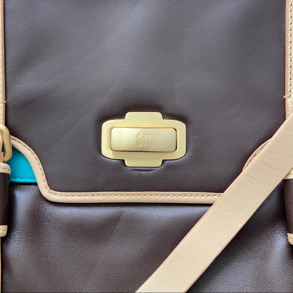 Navyboot | Leather Satchel with Turquoise Accent - Picture 10 of 16